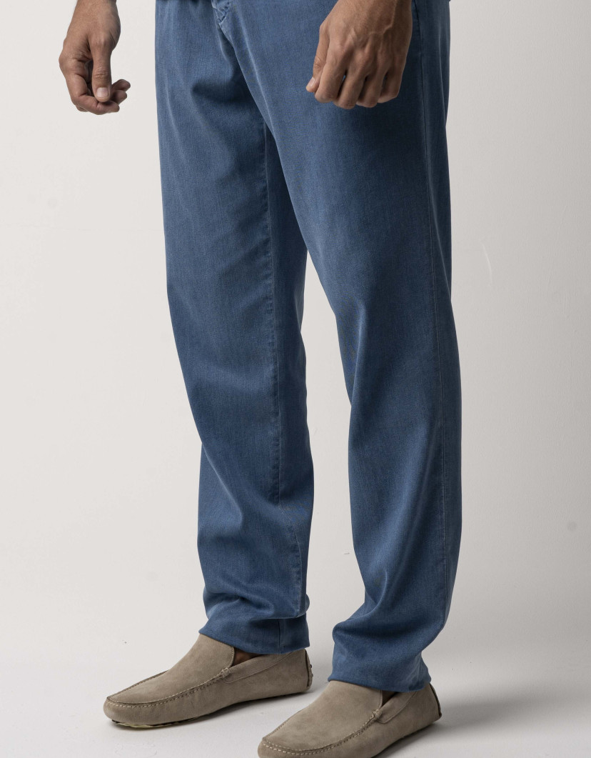 Scissor Scriptor  Blue Straight-Leg Drawstring Chinos image